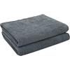 ZOLLNER 2 teli da bagno in 100x150 cm - super morbidi e assorbenti asciugamani da doccia grigio - con pratico gancetto - lavabili a 95°C - Cotone - Qualità alberghiera