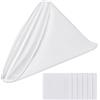 Qianyu 6 tovaglioli damascati 43 x 43 cm, in morbido tessuto setoso, antistrappo, lavabili di alta qualità, per matrimoni, banchetti e feste (bianco)