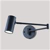 shengyi Illuminazione da Parete a LED Regolabile, Lampada da Parete a Braccio Lungo con Braccio oscillante, Lampada da Parete Pieghevole, Applique, Testa della Lampada Girevole, 5 W Bianco Caldo, Nero