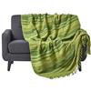 Homescapes Custodia da divano o coperta Realizzato a mano, a righe, 100% cotone 225 x 255 cm Verde