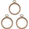 CHROMACRAFT Telaio da Ricamo in 3 Pezzi, Telaio da Ricamo in Finto Legno, Telaio Rotondo A Punto Croce, Anello di Fissaggio del Tessuto da Ricamo, Strumenti da Ricamo Fai-da-Te (10 Cm)