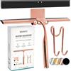 SEVANTE Estrattore doccia 24,5 cm - in metallo - accessori da bagno - Estrattore doccia con supporto - alette per doccia, vetro e specchio - Estrattore cabina doccia - oro rosa