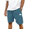 TARAINYA Velluto a Coste Pantaloncini Uomo Cotone Coulisse Estivi Causal Pantaloni Corti Uomo con Tasche Blu Scuro M