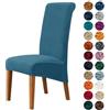 Highdi Coprisedie con Schienale Elasticizzato, Fodere Sedie Lavabile Tinta Unita Velluto Copri Sedie Sala da Pranzo Coprisedia per Hotel Banchetto Casa Décor (2 Pezzi,Blu Pavone)