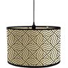 Morbuy Paralume a Tamburo in Bambù Geometria Bianco e Nero Paralume Sostituibile per E27 Lampada da Tavolo, Lampada da Terra, Lampadario, Lampada Accessorio, Decorazioni Casa (Stile C)