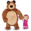 Masha and the Bear Simba - Masha e Orso, 109301072, + 3 Anni, Set con Masha Minidoll 12 Cm con Orso Peluche 25 Cm