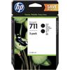 HP KIT 2 CARTUCCE ORIGINALI HP P2V31A 711 Bk Nero 80ml DesignJet T120 Series