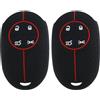 SG Store 2 Pezzi 4 Pulsanti Custodia Chiave Auto Protezione Chiave Auto Compatibile Con Fiat 500E 4 Pulsanti Custodia Chiave Auto In Silicone Flessibile Nero Rosso