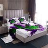Loussiesd Set di lenzuola di marijuana per donne e uomini di cannabis foglia set di biancheria da letto per ragazzi e ragazze verde erbaccia viola tie dye lenzuola traspirante chic marmo set letto singolo