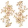 GORGECRAFT 2 Toppa Ricamata in Pizzo con Paillettes 3D Fiori da Cucire Toppa con Glitter Perline Colletto Floreale Decorazione Artigianale per Cucire Abiti da Sposa Pantaloni Jeans Borse Verga d'oro