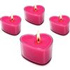 Candele a forma di cuore fucsia 5,5x5,5x2,5 cm - 4