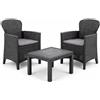 Salottino da giardino Rattan Intrecciato per 2 persone
