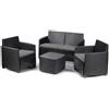 Set Giardino per 4 Posti in Rattan Antracite