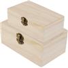 Set 2 Scatole portagioie Impilabili in legno - Rettangolare