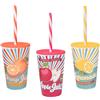 Bicchieri con coperchio e cannuccia 470 ml - 3 Bicchieri