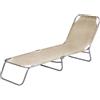 Lettino prendisole richiudibile Beige senza tettuccio - 1 Lettino