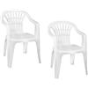 Sedia di plastica bianca impilabile - 2 Sedie