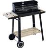 Barbecue a carbonella con ruote da 53x33x85 cm