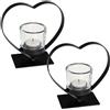 Portacandele a forma di cuore con bicchiere - Set da 2