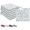 Set 6 Cuscini per sedie 40x40 cm - grigio con fantasia