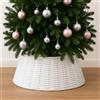 Gonna copri base albero di Natale in vimini Bianco Ø 40/60 cm e alta 25 cm