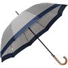 Ombrello da Pioggia Maxi con 10 Stecche Automatico - scacchi fascia blu