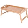 Vassoio Pieghevole da Letto in Legno di Bambù da 50x30x21 cm