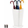 Portaombrelli in plastica alto effetto Rattan - Bianco