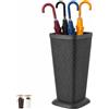 Portaombrelli in plastica alto effetto Rattan - Grigio