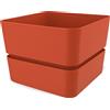 Vasi quadrati per piante 12x11 cm con sottovaso - coral