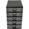 Cassettiera in plastica con 5 cassetti - nero