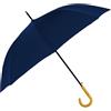 Ombrello da Pioggia con Manico in Legno - blu