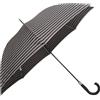 Ombrello da pioggia a 8 stecche con righe bicolore - bianco-nero
