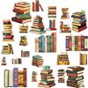 CRASPIRE 8 Fogli 8 Stili Adesivi per Finestre A Forma di Libro Boho Libri Adesivi per Finestre Anticollisione Impermeabili Stacca e Attacca Decorazione da Parete in Vetro