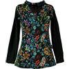 GURU SHOP Guru-Shop, Camicia a Maniche Lunghe Ricamata con Scollo a V Flower Power Hippie Chic, Nero/colorato, Cotone, Dimensione Indumenti:L (40), Maglioni, Felpe a Maniche Lunghe
