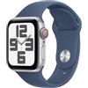 Apple Watch SE GPS + Cellular 40mm Cassa in Alluminio Color Argento con Denim Sport Band - M/L"