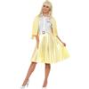 Smiffys Costume Grease Sandy, Giallo, con gonna, cardigan finto, camicia, cintura e fascia per capelli