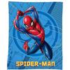OMYDREAM Spiderman Action Plaid in Pile Stampato 125 x 150 cm | Oeko-Tex | Plaid Grande 125 x 150 cm Bambino | Blu