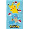 OMYDREAM Pokémon Port - Asciugamano da bagno e da spiaggia per bambini, 100% cotone, Oeko-TEX | 70 x 120 cm, stampa per ragazzo, blu cielo