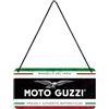 Insegna cartello metallo officina garage Moto Guzzi Italian Motorcycles 10x20cm