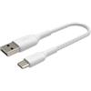Belkin BoostCharge Cavo USB-C Intrecciato da USB-C a USB-A per iPhone 16/15, Plus, Pro, Pro Max, Samsung Galaxy S24, Pixel, iPad Pro, Nintendo Switch e Altri, 15 cm, Bianco
