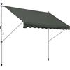 Outsunny Tenda da Sole a Bracci con Manovella, Struttura Telescopica in Metallo e Parasole in Poliestere 300x150cm Grigio|Aosom