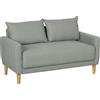 HOMCOM Divanetto 2 Posti Vellutato con Vano Portaoggetti Inferiore e Cuscini, 140x72x82 cm, Grigio