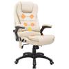 Homcom Sedia ufficio Ergonomica Poltrona Relax da Ufficio Massaggiante Con Riscaldamento in Ecopelle,altezza regolabili Beige|Aosom