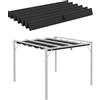 Outsunny Tettuccio di Ricambio per Gazebo da 3x3m con 10 Fori di Drenaggio, Copertura in Poliestere Traspirante, Grigio Scuro | Aosom