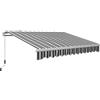 Outsunny Tenda Parasole per Esterno Estensibile in Alluminio e Poliestere con Manovella, 395x245 cm, Blu e Bianca
