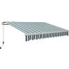 Outsunny Tenda da Sole a Bracci Avvolgibile a Manovella in Metallo e Alluminio, 4x2.5m, Verde e Bianco