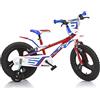 Dino Bikes Bici Bicicletta Bambino 14 Pollici 2 Freni al Manubrio Blu Rosso Bianco