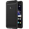 FORCELL CUSTODIA B-CASE TPU SILICONE COVER CASE PER HUAWEI P8 P9 LITE (2017) CARBON METAL BLACK