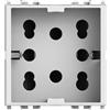 4Box srl Presa Multistandard 2 Moduli adatta per 1 Schuko o 2 Biprese 10/16A Bianca Compatibile Vimar Plana SIDE 4Box 4B.V14.H21